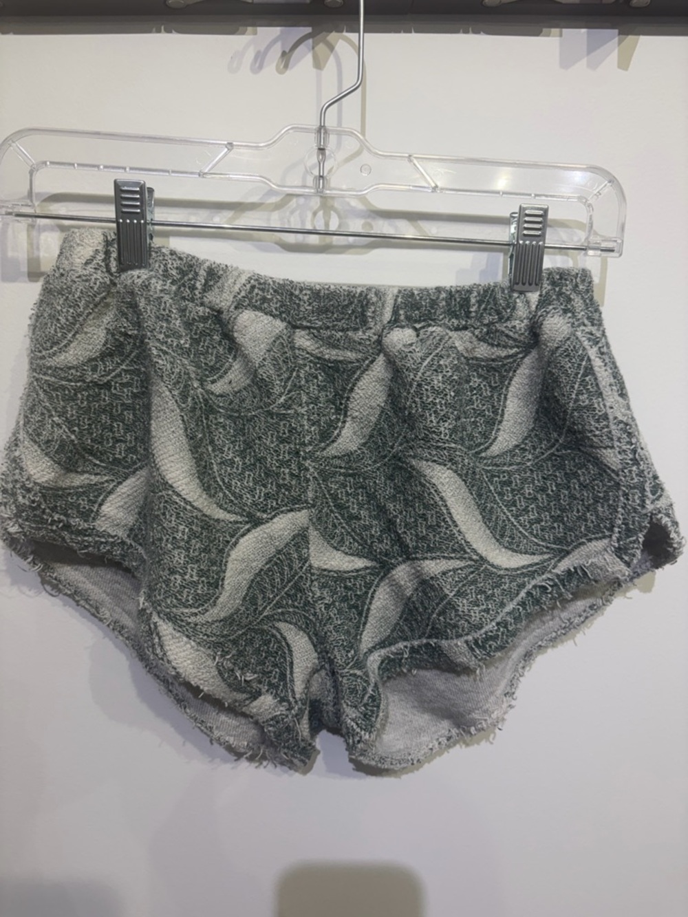 Chaser Green Patterned Plush Athletic Lounge Shorts